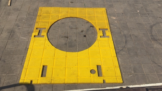 27 1/2 इंच एंटी स्लिप मैट रोटरी टेबल पीला रंग 2100MM*1600MM ड्रिलिंग रिग के लिए मैट
